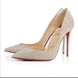 christian louboutin Iriza gold white pump 37